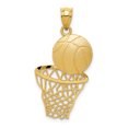 thumbnail image 1 of Pendentif en Or Jaune 14K Satin Taille Diamant Basketball & Filet, 1 of 2