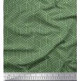 thumbnail image 1 of Soimoi Vert Moss Tissu Georgette Labyrinthe Cube Géométrique Tissu Imprimé 1 Yard 42 Pouces de Large, 1 of 3