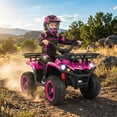 thumbnail image 4 of Costway 24V 4-Wheeler Ride on Toy with Slow Start, Songs, Stories, Tunes, MIC/SD/USB Port Pink, 4 of 10