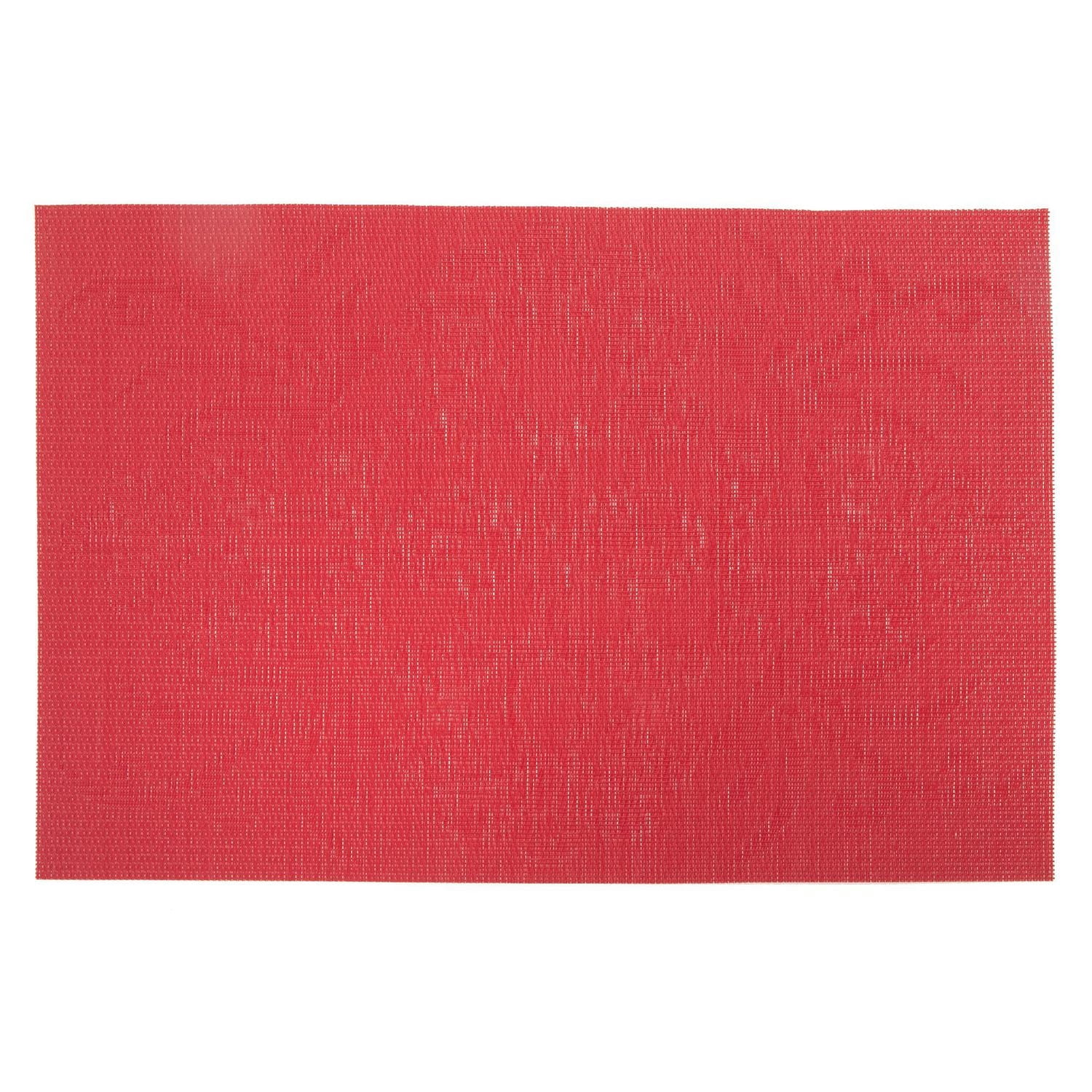 IH Casa Decor Vinyl Placemat Damask Red - Ensemble De 12