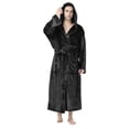 thumbnail image 2 of SHTXOZHI Men's Flannel Robe Warm Fleece HoodedSpa Bathrobe Winter Soft Robes with Pockets, 2 of 4
