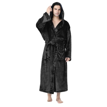 Women's Soft Plush Fleece Hooded Bathrobe Full Length Long Warm Lounge Robe with Hood Warm Housecoat Female Long Spa Robe Cozy Bathrobe Women Fashion Deals