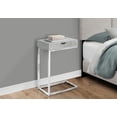 thumbnail image 3 of Monarch Specialties Accent Table, C-shaped, End, Side, Snack, Storage Drawer, Living Room, Bedroom, Grey Laminate, Chrome Metal, Contemporary, Modern, 3 of 4