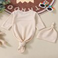 thumbnail image 4 of 2 Pcs Nouveau-Né Fille Garçon Robe Nouée de Retour à la Maison Unisexe Tenue de Nuit Pyjamas, 4 of 6