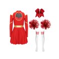 thumbnail image 4 of iiniim Uniforme Sportif de Cheerleading Classique de Lycée pour Femmes Cheerio Robe Fantaisie Rouge B S, 4 of 7