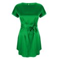 thumbnail image 4 of Offre à Durée Limitée Iumwxz Robe à Col Rond à Manches Courtes pour Femme Tunique à Ourlet Arrondi Robe Formelle avec Ceinture Robes Unies Longues Robes pour Femmes Robe Douce et Confortable pour Fête d'Anniversaire, 4 of 6
