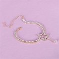 thumbnail image 4 of Bracelet de Cheville à Double Couche en Strass, Fantaisie Exquise, Brillant, pour la Plage, pour Femmes, 4 of 4
