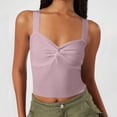 thumbnail image 2 of Timegard Going out Tank Top for Women Ruched V Neck Slim Comfy Knit Tee Sleeveless Top Solid Color, 2 of 5