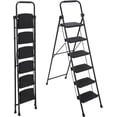 thumbnail image 1 of Bingirl Foldable 6 Step Ladder, Heavy Duty Metal Step Stool with Safety Lock, Wide Non Slip Pedals, Handrails, Portable Collapsible Ladder for Home,Office,Outdoor, 1 of 8