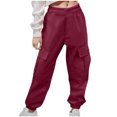 thumbnail image 1 of Hurxie Deals Girls Cargo Pants Trendy Solid Color Work Pants for Children 4 Years, 1 of 7