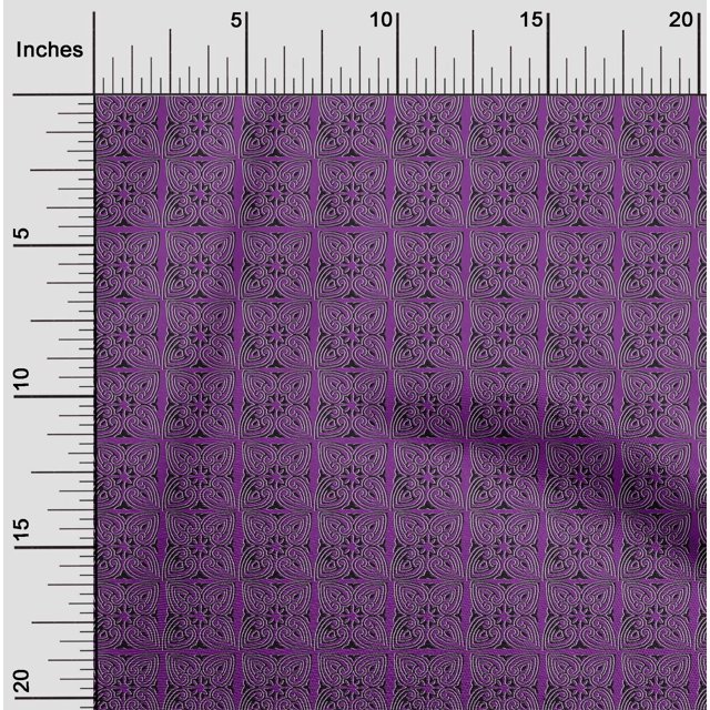 oneOone Cotton Poplin Fabric Swirl & Floral Block Print Fabric BTY 42 Inch Wide
