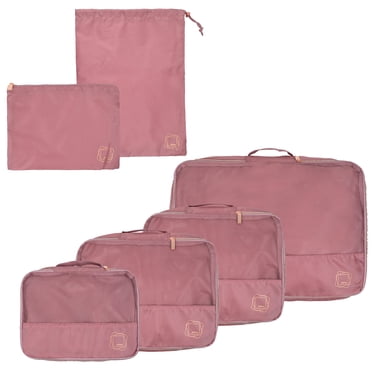 Mine., Set of 6 Zippered Travel Packing Cubes for Luggage & Carry-On, Blush