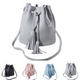 thumbnail image 2 of Bucket Bag Fashion Drawstring Tassel Vintage Crossbody Bag Shoulder Purse, 2 of 7