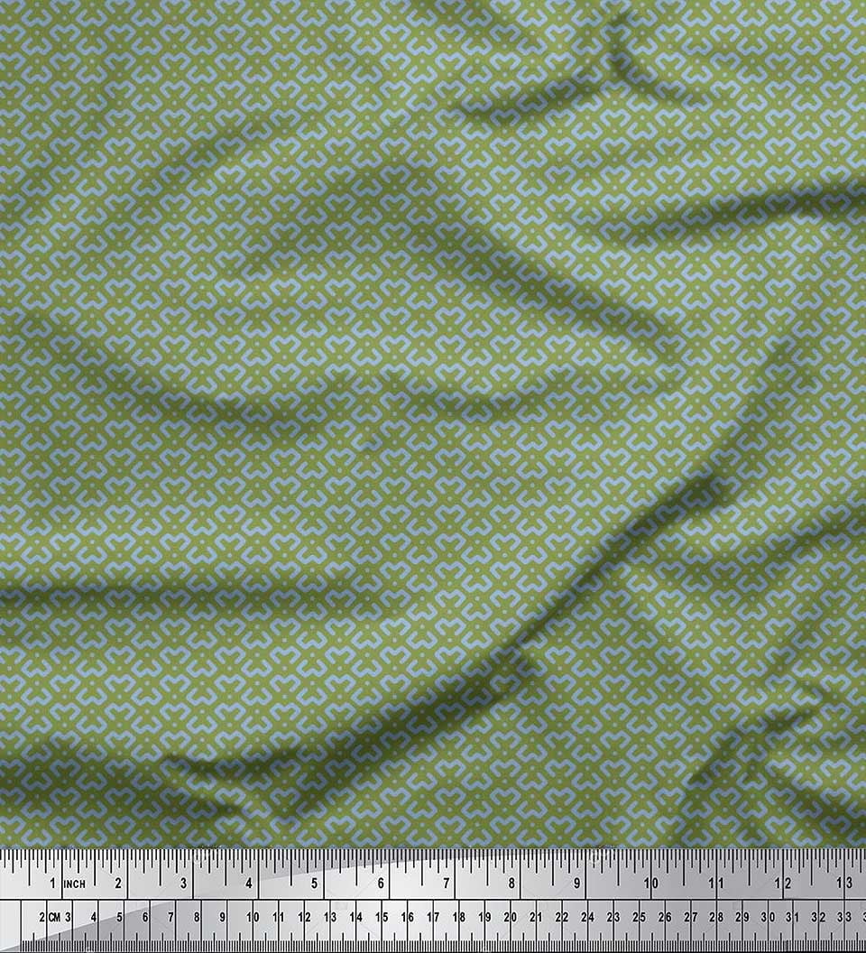 Soimoi Georgette Viscose Fabric Dot & Geometric Small Print Fabric by The Yard 42 Inch Wide