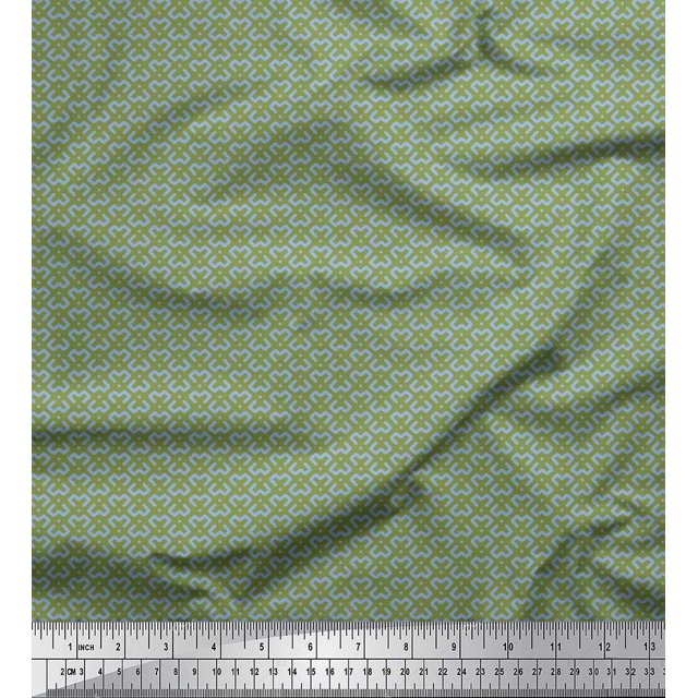 Soimoi Velvet Fabric Dot & Geometric Small Print Fabric by Yard 58 Inch Wide