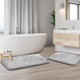 thumbnail image 2 of Set of 2 Clara Clark Bath Mat Bathroom Rug - Absorbent Memory Foam Bath Rugs - Non-Slip, Thick, Cozy Microfiber Bathrug, Plush Shower, Toilet Bathmats - Silver - Large Size 20"x32" Small Size 17”x24”, 2 of 6