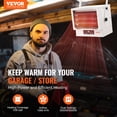 thumbnail image 2 of VEVOR Chauffage de Garage Électrique, Chauffage d'Atelier Mural/plafonnier à Ventilation Forcée Numérique de 5000 Watts, avec Télécommande, Protection contre la Surchauffe, Chauffage Câblé avec Minuterie de 9 Heures, Idéal pour Atelier, Homologué ETL, 2 of 9