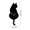 thumbnail image 2 of Cute Cat Clock with Moving Tail for Cat Lovers - Minimalist Silent Wall Clock Design Battery Operated Animal Hangs for Home, 2 of 3