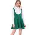 thumbnail image 1 of INSPIRE CHIC Robe Chasuble de Noël pour Femme, Robe Salopette, Décor de Boutons, Jupe Évasée à Bretelles, Vert G, 1 of 6