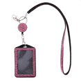 thumbnail image 5 of BELOVING Lanière Portable Noire en Strass avec Bobine Rétractable Porte-Cartes d'Identité, 5 of 5