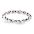 thumbnail image 1 of Sterling Silver Stackable Expressions Created Pink Sapphire Ring Size 7, 1 of 3