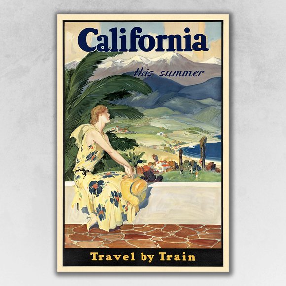 homeroots home decor 394352 9" x 12" Vintage 1934 California Travel Poster Wall Art