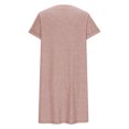 thumbnail image 5 of Penkiiy Robes Grande Taille pour Femmes aux Formes Robe Ample Dames Robe d'Été de Détente Aguichant Petite Col en V Manches Courtes Robe Décontractée 4TG Rose, 5 of 5