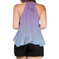 thumbnail image 4 of Weiqiqre Womens Tops Adjustable Tie Neckline Ruffle Hem Sleeveless Flowy Halter Tops, 4 of 6