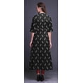 thumbnail image 4 of Bimba Robe Anarkali Noire à Spirale et à Motif Cachemire pour Femmes, Col Mandarin, Kurtis Indiens, Kurta Asymétrique - Grand, 4 of 5