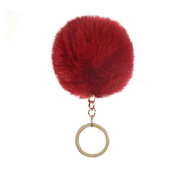 MesaSe Lovely Fuzzy Ball Keychain Supple Comfortable Key Rings Adorable Practical Key Chains for Children Adults Elderly Students