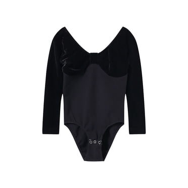 Posijego Toddler Girls Velvet Leotards Bodysuits Long Sleeve Dance Gymnastics One-Pieces Velour Dancewear