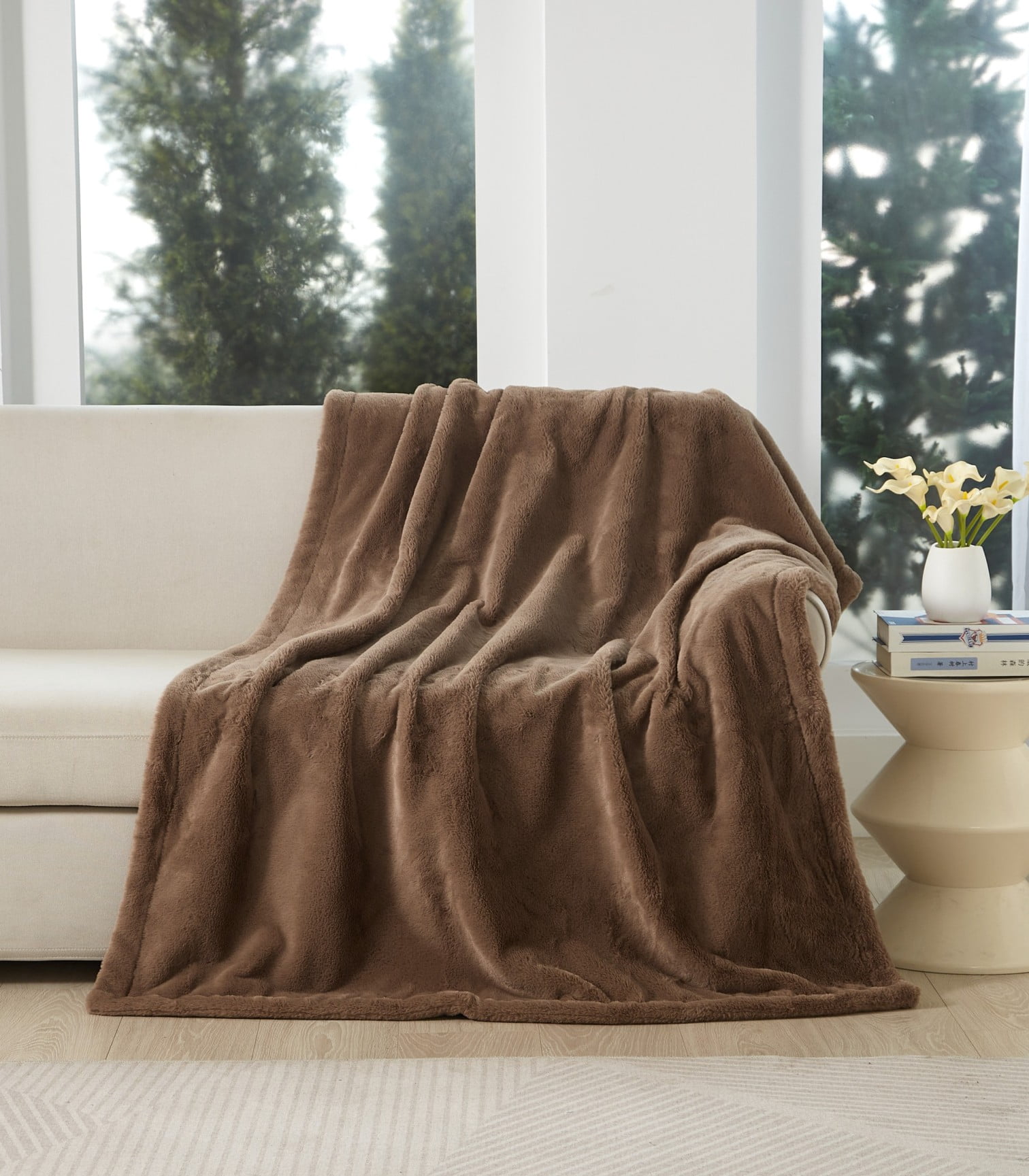 Better Homes & Gardens Faux Fur Throw, Taupe, 50 x72