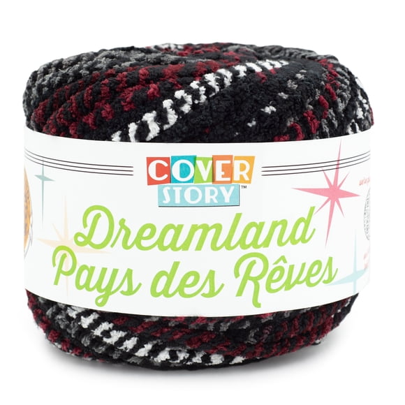 Fil Lion Brand Cover Story™ Dreamland™ Noir Cerise Fil #6 super volumineux de couverture, 330g/ 135m - 1CT