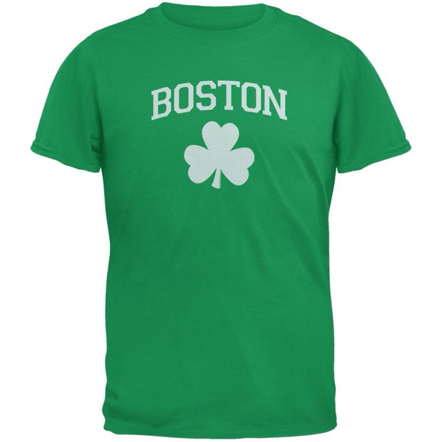 St. Patrick's Day - Boston Shamrock Green Adult T-Shirt