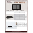 thumbnail image 2 of 8" x 14" Floor Register Vent Cover (VR-109) – Cast Aluminum Modern Linear HVAC Grille with Damper, Powder-Coated Repaintable Finish for Floors, Walls & Ceilings – Prima Decorative Hardware, 2 of 17