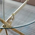 thumbnail image 2 of Heavenly Collection Star Round Glass Dining Table with Gold Base for Kitchen and Dining Room, 48", 2 of 6