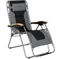 thumbnail image 1 of Costway Padded Zero Gravity Lounge Chair Oversize Folding Adjustable Grey, 1 of 2