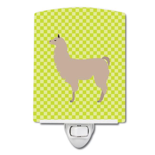 Carolines Treasures BB7742CNL Llama Green Ceramic Night Light