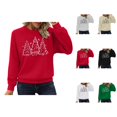 thumbnail image 1 of Chandails en Molleton Arbre de Noël pour Femmes 2025 Manches Longues Col Rond Graphique Arbre de Pin Chandail de Vacances Xmas, 1 of 7