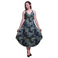 thumbnail image 1 of Bimba Robe Midi de Villégiature à Cordon pour Femmes à Imprimé Floral, Bretelles Spaghetti, Tenue de Plage - Grand, 1 of 1