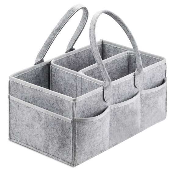 Organisateur de Porte-Couches pour Bébé, Panier-Cadeau de Shower pour Garçon Fille Grand Portable de Voyage en Voiture Organisateur Bac de Rangement pour Chambre de Bébé pour Table à Langer