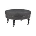 thumbnail image 1 of Pouf tufté rond Aubrey charcoal, 1 of 6