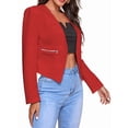 thumbnail image 1 of Women'S Short Blazer, Work/Casual Long Sleeve Front Opening Jacket with Pockets Red M, 1 of 8
