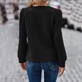 thumbnail image 4 of WRKEKC T-Shirts à Manches Longues pour Femmes, Hauts d'Été pour Femmes, Hauts Décontractés Unis à Texture Torsadée Col Rond Manches Longues, 4 of 4