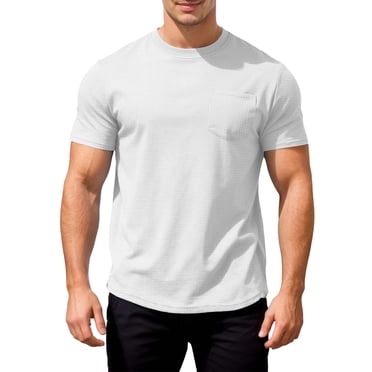 T-Shirts pour Hommes à Manches Courtes Col Ras du Cou T-Shirt Basique Chemises Blanches Chemises Décontractées pour Hommes