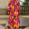 thumbnail image 4 of XZNGL Robe Courte pour Femmes Été Femmes Dames Ample Imprimé Manches Trois Quarts Robe Courte Robe d'Été Robe à Manches 3/4 pour Femmes Robe d'Été pour Femmes Robe d'Été pour Femmes, 4 of 9