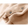 thumbnail image 4 of Cardigan en Tricot Léger pour Femmes à Manches Longues, Cardigan Boutonné, Chandail d'Automne Doux à Col Rond, Boléros, Hauts, Kaki, G, 4 of 5