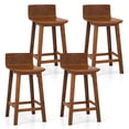 thumbnail image 1 of Gymax 24.5'' Solid Wood Bar Stools Set of 4 Home Counter Kitchen Stools w/ Low Backrest & Footrest, 1 of 10