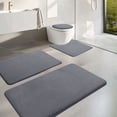 thumbnail image 1 of Vaidha Memory Foam Bath Mat 4 Set Bathroom Rugs For 4 Pcs Toilet Mats Universal Soft Comfortable Water Absorption Non-Slip Thick Machine Washable Easier To Dry Dark, 1 of 7