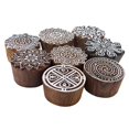 thumbnail image 4 of Lot Of 8 Pcs Indian Wooden Textile Stamps Hand Carved Printing Block Brown Stamp, 4 of 4